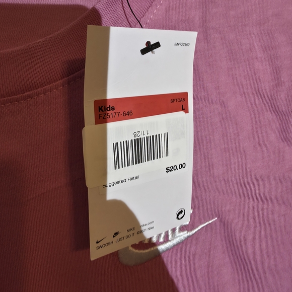 Nike Fuchsia Tee with Logo Large - Picture 3 of 4